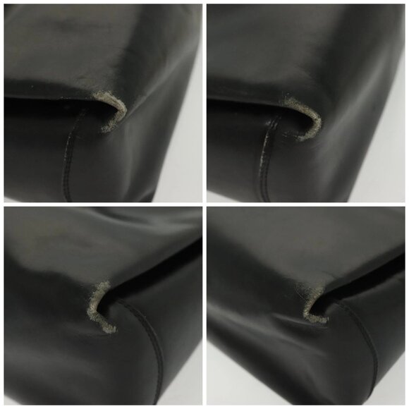 GUCCI Hand Bag Leather Black Gold Auth ep10870 - Picture 14 of 16